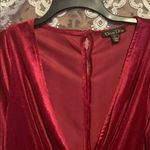 Red Velvet Plunge Gown with Bishop Sleeves Size L Photo 1