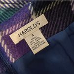 90s Harold’s Womens Purple Green Vintage Plaid Skirt bright academia Size 4 Blue Photo 3
