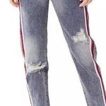 One Teaspoon High Waist Awesome Baggies Red Side Stripe Distressed Jeans Size 25 Photo 0