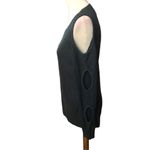 Anthropologie Lovemarks hunter green loose knit sweater long sleeves with holes Photo 1