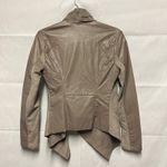 BLANKNYC Faux Suede Leather Moto Jacket Size XS Full Zip Cowl Neck Gray Photo 6
