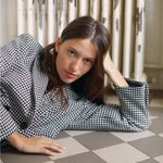 ZARA Cropped Houndstooth Boxy Fit Blazer Double Breasted Size Large Blogger Fave Photo 0