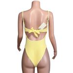 MONDAY SWIMWEAR Clovelly One Piece Swim, Honey Crinkle, Small Yellow Photo 6