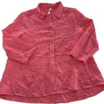 Lulu B Shirt Womens Small Pink Button Front 3/4 Sleeve Textured Lightweight Photo 0