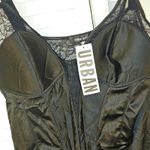 Urban Outfitters NWT  Womens Black Corset‎ Mini Lace Satin Dress Large Photo 2