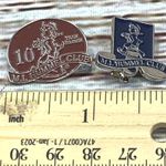 M.I. Hummel Club 10 Year‎ Member Lapel Pin Vintage Collectible Set of 2 Red Photo 1