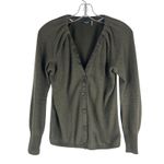 Magaschoni Cashmere Silk Long Sleeve Cardigan Dark Green Size XS Photo 2