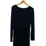 HATCH Button Front Ribbed Maxi Dress Women’s Size Medium Black Long Sleeve Photo 4