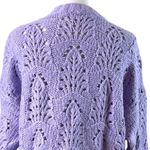 Aerie  Sweater Chunky Knit Pointelle Crochet Oversized Purple Women’s Size Small Photo 8