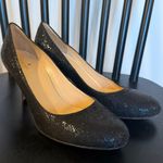 Kate Spade black glitter round toe pumps heels 8 Photo 2