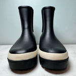 Tory Burch NEW  Hurricane Rain Boots Size 7 Black White Olive Green Wellington Photo 2