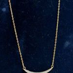 Source Unknown Sophisticated Stunning Rhinestone Accented Curved Gold Tone Link Chain Necklace Photo 0
