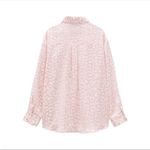 ZARA “Satin Effect” Pink Leopard Blouse Photo 4