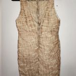 Alice + Olivia Sheath Dress Neutrals Pleated Accents size 10 Photo 3