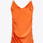 ZARA NWT DRAPED SATIN EFFECT SILKY SIDE RUCHED BLOGGERS FAV MINI DRESS Photo 6