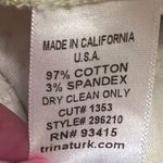 Trina Turk Stretch Cotton Geometric Print Mid-Rise 7" Shorts Green White Size 6 Photo 9