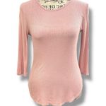 Vince Size M Pink Ribbed Knit 3/4 Sleeve Top Stretchy VX79183436 Photo 2