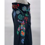 Johnny Was JWLA Black Dress Off Shoulder Long Sleeve Floral Embroidered Size S Photo 3