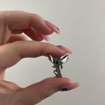 Vintage Y2K Turquoise Stone Standing Unicorn Curved Band Statement Ring Blue Photo 4