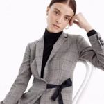 J.Crew  New Lady Glen Plaid Front Tie Blazer Jacket Gray Red Size 0 Photo 2