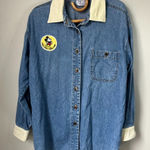 Carolina Blues Vintage  Mickey Mouse Denim Button Up Long Sleeve Women's Plus 16 Photo 0