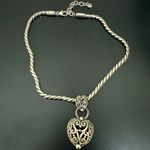 Brighton Retired  Silverplated Bibi Heart Necklace Chunky Chain 60g. Photo 5