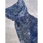 Catherines  Sz 2X 22/24 Blue Beige Medallion Roll-Tab Button-Down Career Work Photo 6