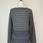 a’reve Wool Blend Gray Ruffle Lace Hemline Tunic Top Size M Photo 7
