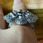 Natural Tanzanite Sapphire Sterling Silver Cocktail Ring Size 9 Photo 1