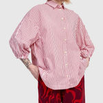 ALEMBIKA Bethany Striped Shirt Red White Sz M Size M Photo 0