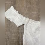 Urban Outfitters  UO Rave Smocked Off-The-Shoulder Top White Medium Boho Western Photo 3