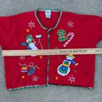 Vintage 90s Nutcracker Bold Winter Christmas Embroidered Cardigan Sweater 3X Red Photo 7