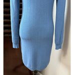 L'Agence  Womens Sweater Dress Blue Stretch Jewel Neck Long Sleeve Ribbed S New Photo 7