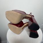 Kori  Burgundy Patent Platform Heels Block Heel Ankle Strap Size 8.5(B80) Photo 5