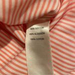 Chico's  No Iron Button Up Shirt Top Front Tie Pinstriped White Coral Sz 2 Lg Photo 3