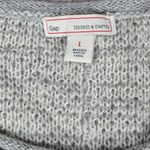 Gap Women Oatmeal Heather Grey Wool Blend Stripe Knit Sweater Long Sleeve Size L Photo 2