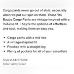 Levi's Levi’s 94 Baggy Cargo Pants in Army Green Photo 8