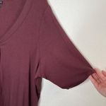 Torrid  Womens Plus Size Burgundy Red Ribbed Henley Top Short Sleeve 5X Photo 4