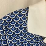 Brooks Brothers  Women's Blue & White Print Short Sleeve Knit Polo Shirt S Photo 2