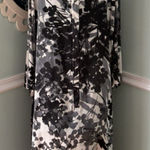 Natori  Robe Housecoat Womens 1X Black Floral Long Sleeve Zip Kimono Pockets Photo 0