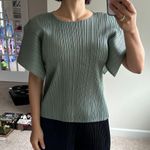 Elegant Pleated Top in Sage Green. S Green Photo 0