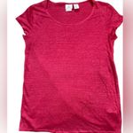 H by Halston Halston Pink Crossover Back Linen Short Sleeve T-Shirt Photo 0