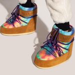 Moon Boot x Palm Angels Brown Multicolored Fleece Lined Suede Boots Size undefined Photo 0