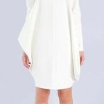 Marie Saint Pierre Ashes Dress Size 4 Asymmetrical Fine Scuba Mini Dress Pockets White Photo 0
