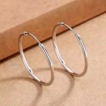 60mm Big Silver Hoop Earrings for Women Photo 1