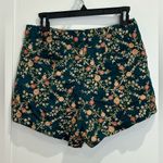 Free People Momo New York Floral Embroidered Silk Shorts X  Turquoise Medium Boho Photo 5