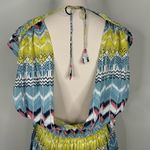 Gorgeous America and Beyond Chevron Pattern Beach Bathing Suit Coverup Dress Blue Size L Photo 2