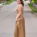 Prom Dress Gold Size XS Photo 5