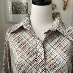 Vintage 70s Ultriana Polyester Dagger Barrymore Collar Button Shirt L Brown Size L Photo 2
