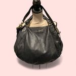 Botkier 90s-Y2K Botiker NY oversized black pebbled leather half moon tassel hobo bag big Photo 4